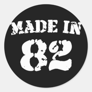 Made in 1982 ronde sticker