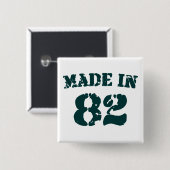 Made in 1982 vierkante button 5,1 cm (Voorkant /achterkant)