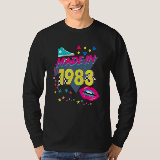Made in 1983 39th Birthday 80s 90s 1990s 1980 T-shirt (Voorkant)
