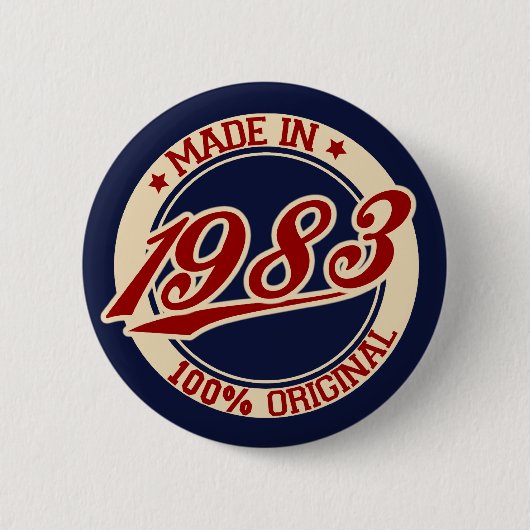 Made in 1983 ronde button 5,7 cm (Voorkant)
