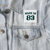 Made in 1983 vierkante button 5,1 cm (In situ)