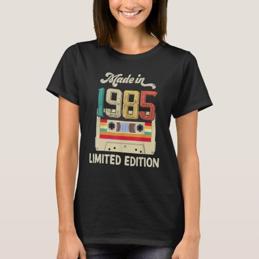 Made in 1985, cassette 37 jaar oud t-shirt (Voorkant)
