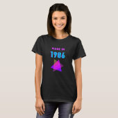 Made in 1986 neon bright colours retro design t-shirt (Voorkant volledig)
