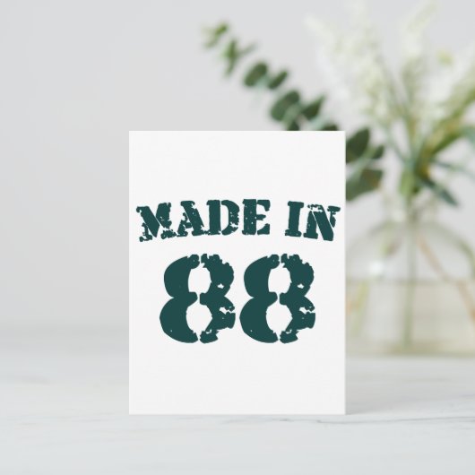 Made in 1988 briefkaart (Staand voorkant)