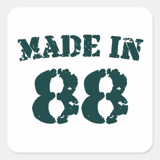 Made in 1988 vierkante sticker (Voorkant)