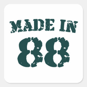 Made in 1988 vierkante sticker