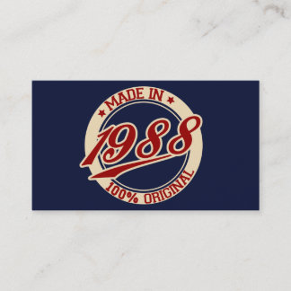 Made in 1988 visitekaartje