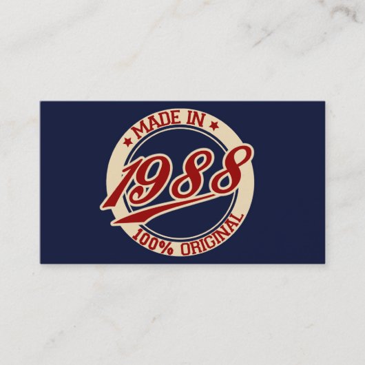 Made in 1988 visitekaartje (Voorkant)