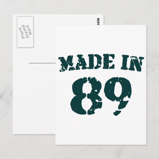 Made in 1989 briefkaart (Voorkant / Achterkant)