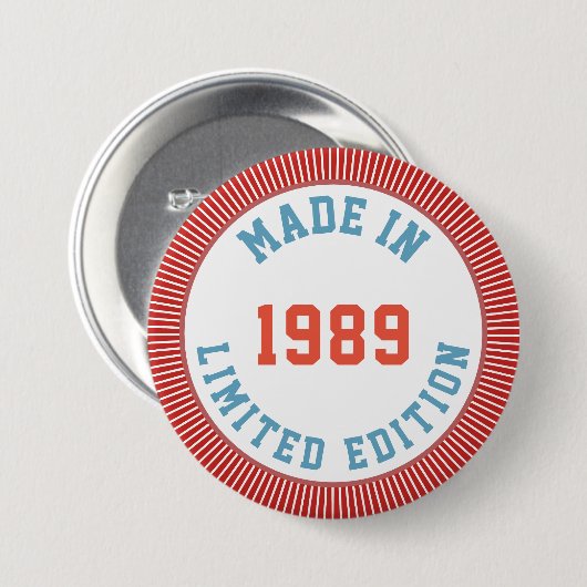 Made in 1989 ronde button 7,6 cm (Voorkant /achterkant)