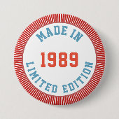 Made in 1989 ronde button 7,6 cm (Voorkant)