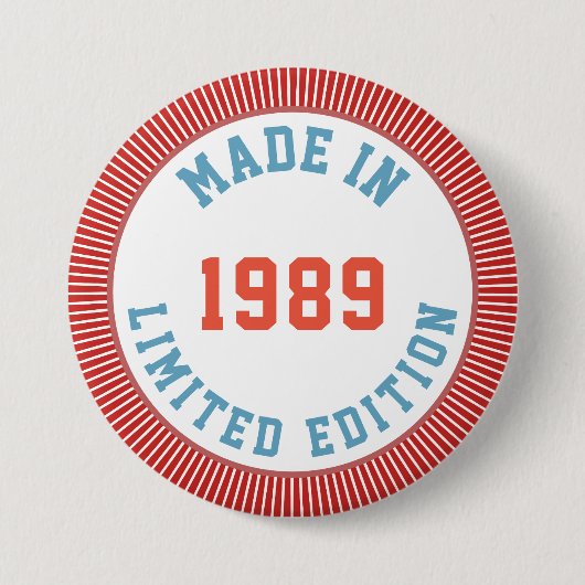 Made in 1989 ronde button 7,6 cm (Voorkant)