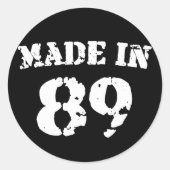 Made in 1989 ronde sticker (Voorkant)