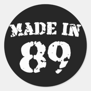 Made in 1989 ronde sticker