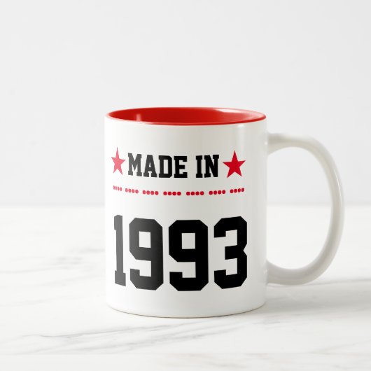 Made in 1993 tweekleurige koffiemok (Rechts)