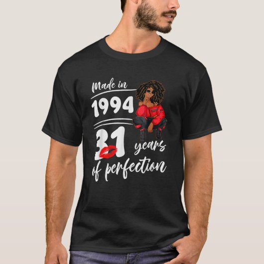 Made In 1994 31 Years Of Perfection Birthday Melan T-shirt (Voorkant)
