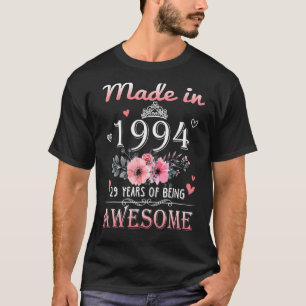 Made in 1994 Floral 29 jaar oud 29 jaar oud Wom T-shirt