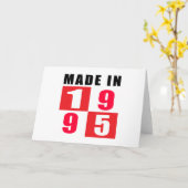 Made in 1995 Design op de geboorte Kaart (Gele Bloem)