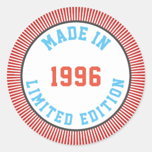 Made in 1996 ronde sticker