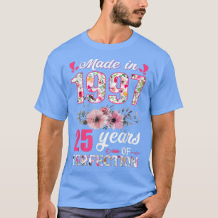 Made in 1997 Floral 25 jaar oud 25th Birthday Gift T-shirt