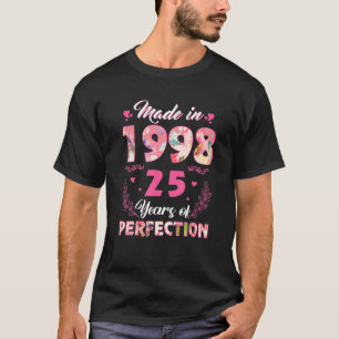 Made in 1998 Floral 25 jaar oud 25 jaar oud Wome T-shirt