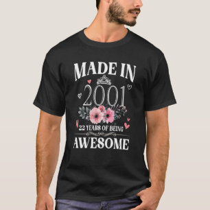 Made in 2001 Floral 22 jaar oud 22 jaar oud Wome T-shirt