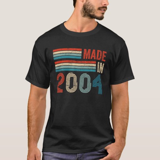 Made in 2004 18e verjaardag Vintage T-shirt (Voorkant)