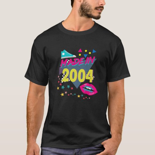 Made In 2004 18Th Birthday 80S 90S 1990S 1980S Nos T-shirt (Voorkant)