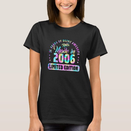 Made In 2006 16 Birthday 16 Year Old T-shirt (Voorkant)