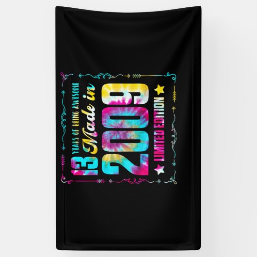 Made in 2009 13e verjaardag 13 jaar Geweldige Spandoek (Verticaal)