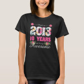 Made in 2013 Floral 10e verjaardag 10 jaar oud T-shirt (Voorkant)
