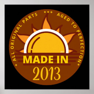 MADE IN 2013 grappig verjaardagscadeau Poster