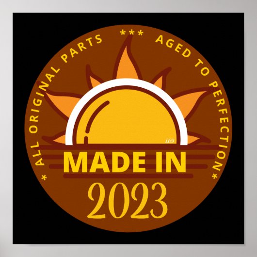 MADE IN 2023 grappig verjaardagscadeau Poster (Voorkant)