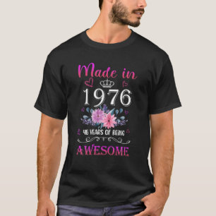 Made in 46 jaar oude geschenken Floral 1976 46th B T-shirt