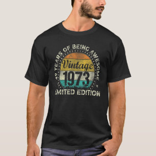 Made in 49 jaar oude Vintage 1973 49th Birthday T-shirt