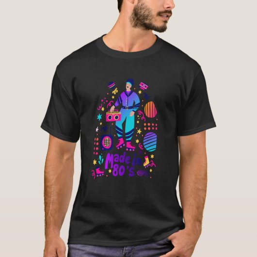 Made in 80's Cool Back to 80's Outfit Illustration T-shirt (Voorkant)