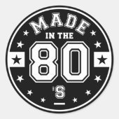 Made In 80s Ronde Sticker (Voorkant)
