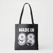 Made in '98 Typografie Birthday Canvas tas (Voorkant)