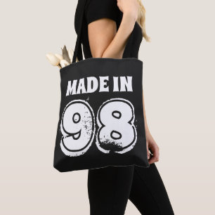 Made in '98 Typografie Birthday Canvas tas