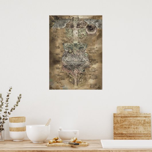 Made in Abyss The Abyss Map Poster (Keuken)