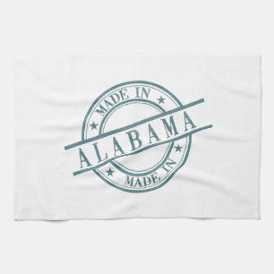 Made in Alabama Stamp Logo Green Kitchen Towel Theedoek