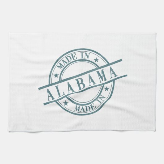 Made in Alabama Stamp Logo Green Kitchen Towel Theedoek (Horizontaal)