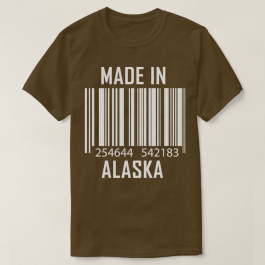 Made in Alaska Barcode Funny T-shirt (Design voorkant)