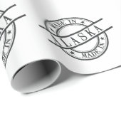 Made in Alaska Stamp Style Logo Symbool Black Cadeaupapier (Rol Hoek)