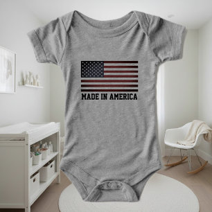 Made in America baby body met Amerikaanse vlag