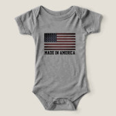 Made in America baby bodysuit with American flag (Design voorkant)