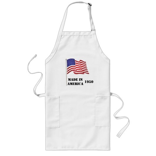 Made in America Birthday BBQ Apron Lang Schort (Voorkant)