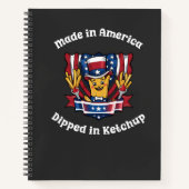 Made in America Dipped in Ketchup Funny Patriot Notitieboek (Voorkant)