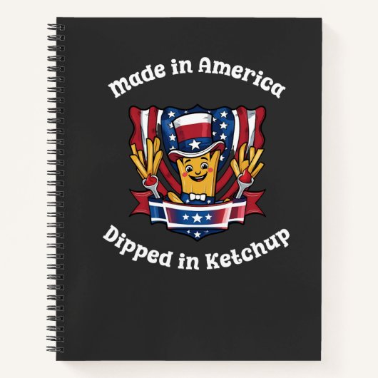 Made in America Dipped in Ketchup Funny Patriot Notitieboek (Voorkant)