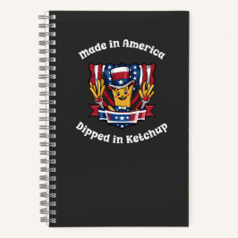 Made in America Dipped in Ketchup Funny Patriot Notitieboek